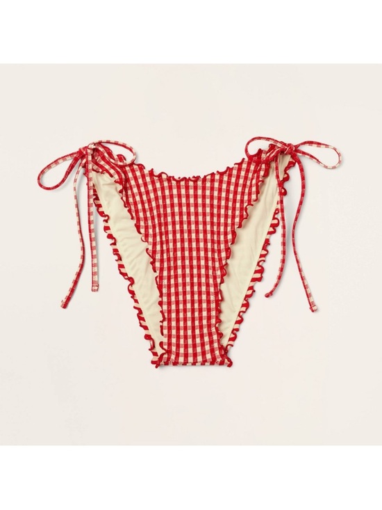 parke x target Other - Women's Lettuce Edge String Bikini Bottom - Parke x Target Red Gingham Check XS
